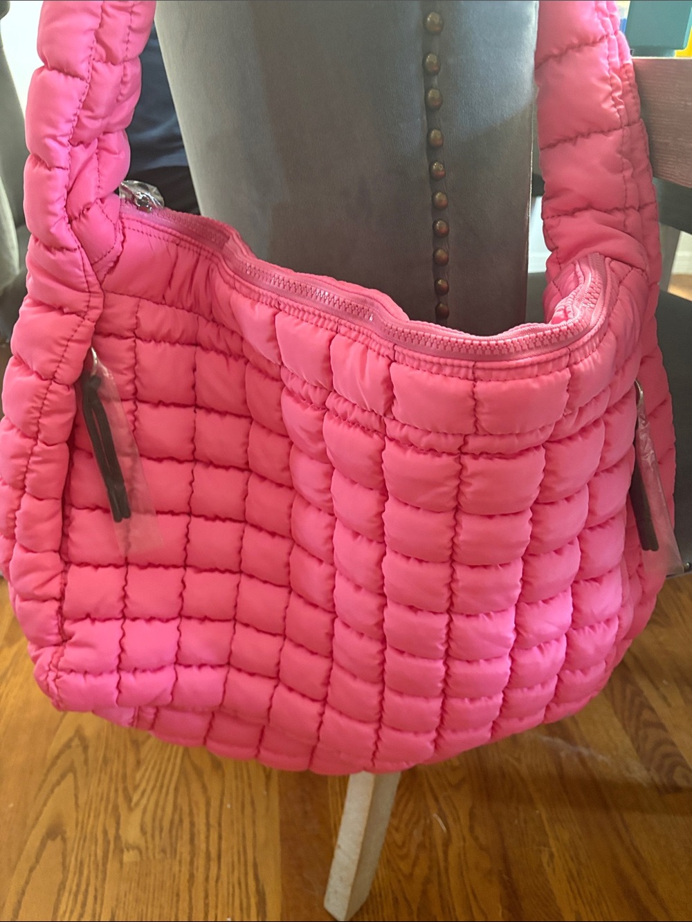 FP Movement by Free People Quilted Bubble Shoulder Bag in Hot Pink - Picture 4 of 4